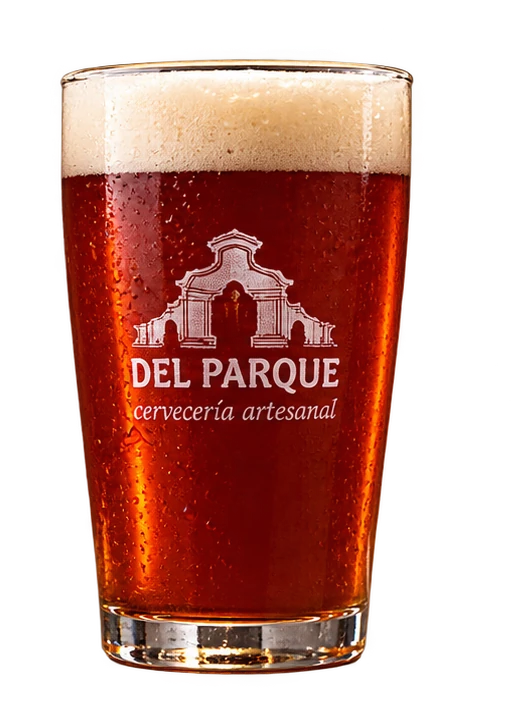 Vaso de cerveza ámbar